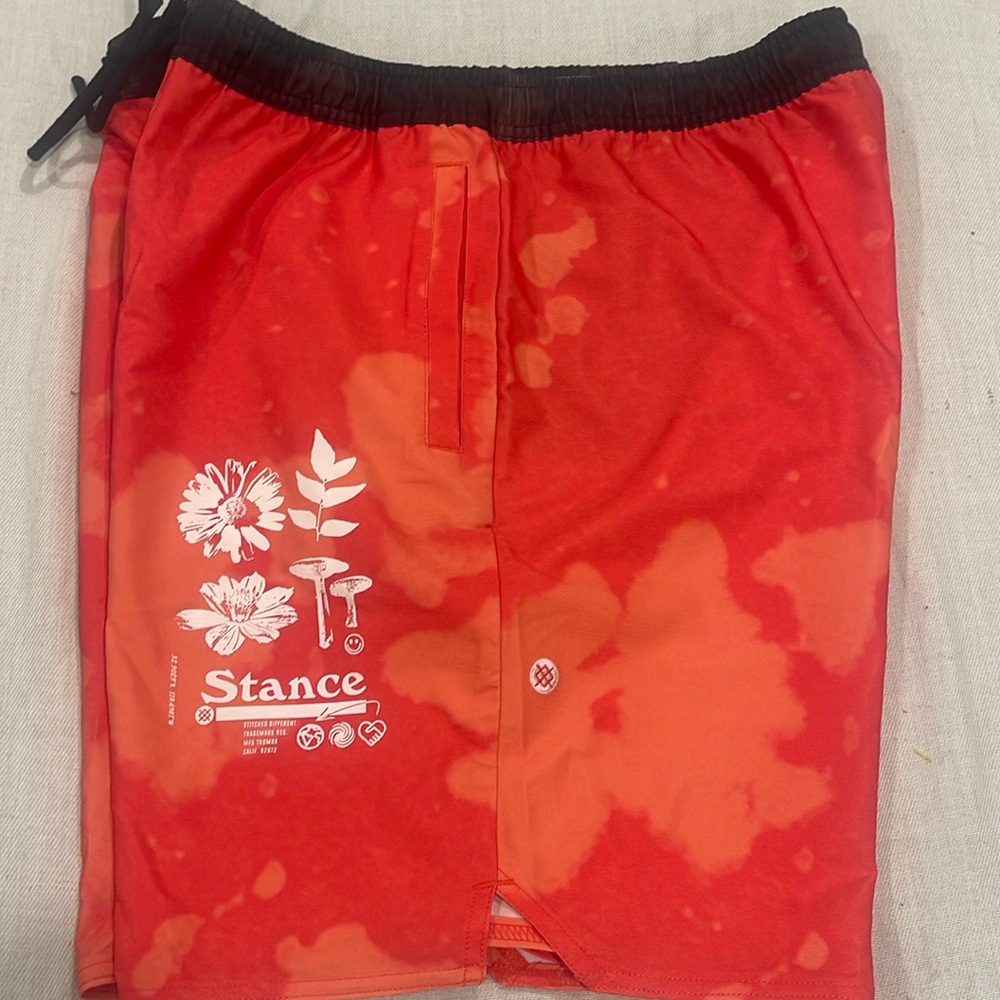 723 Stance Athletic Complex Hybrid 7” Shorts Mens Orange Pink Sz XL NWOT